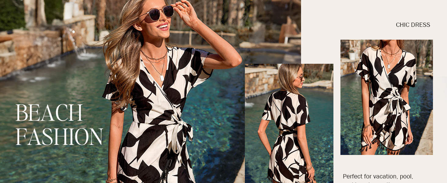 waist tie cover up dress