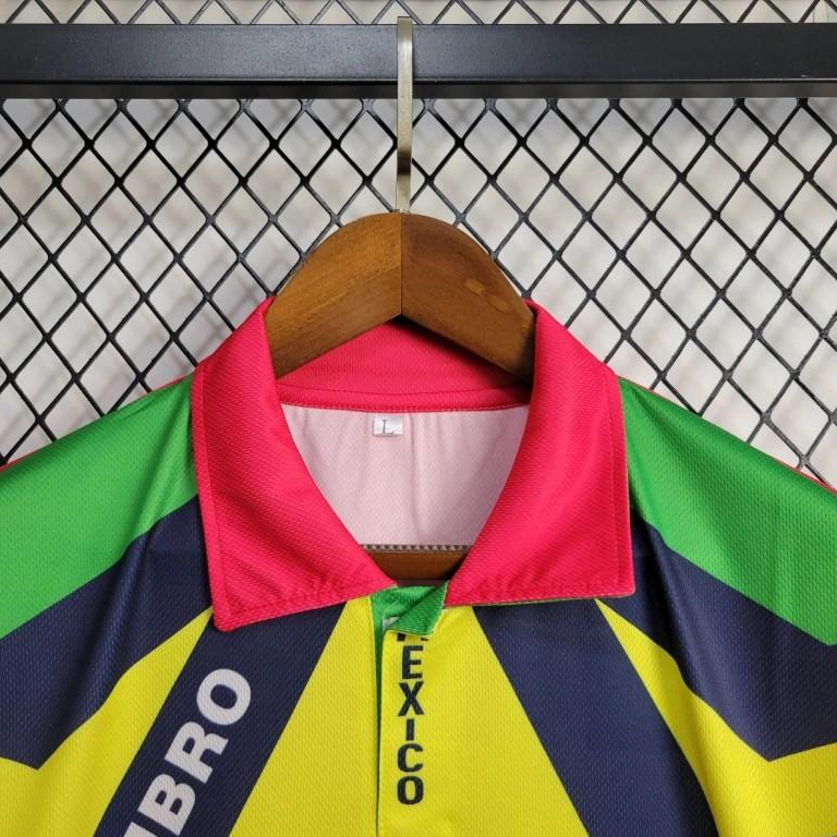 ManixJersey.com | Retro Mexico 1994 Goalkeeper Red Yellow Jersey -Customize Name, Number and Patch | Worldwide Shipping