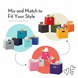 With multiple colors, you can mix and match bin colors to fit your style.