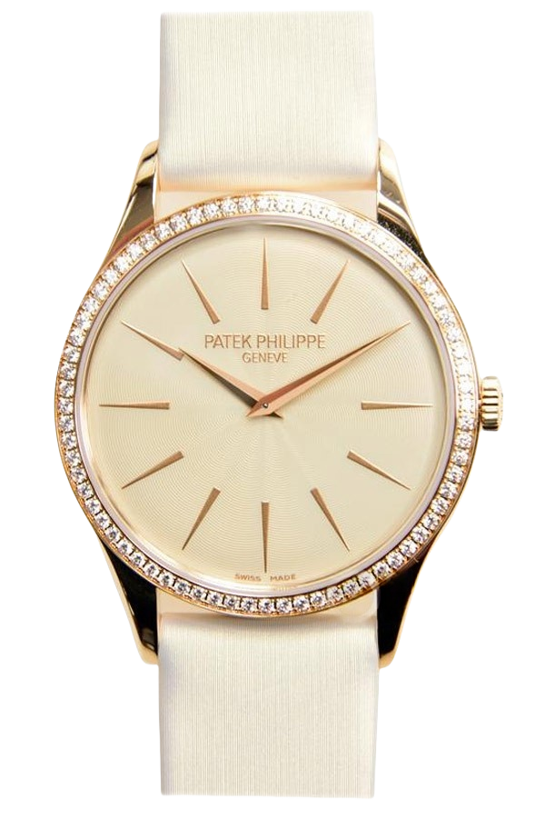 Patek Philippe Calatrava Ref. 4897R-010 Super Clone Watch – Rose Gold Diamond Bezel Purple Dial Fake Replica