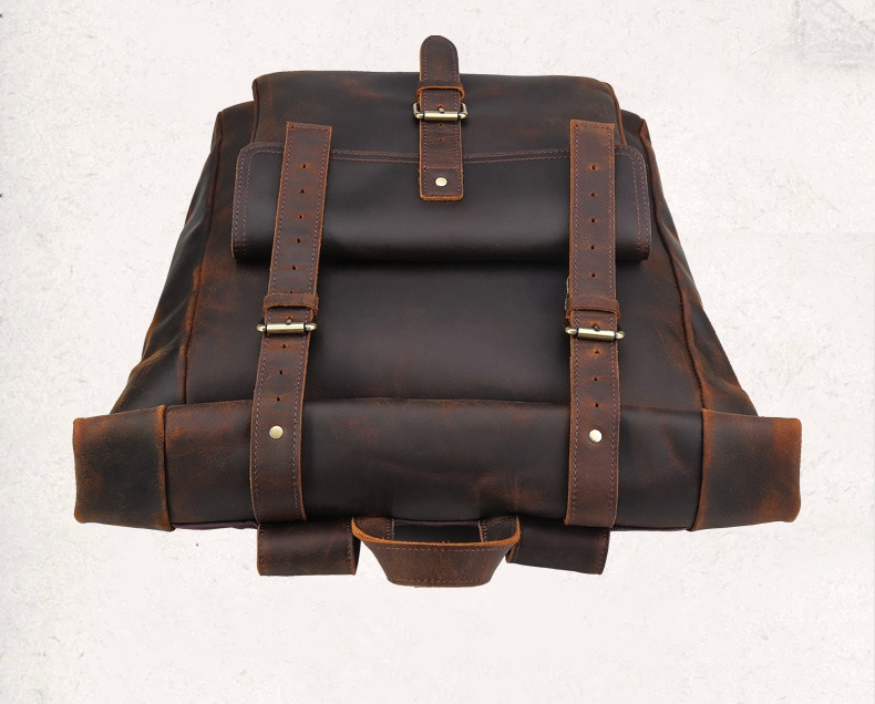 Top&nbsp;Display of Woosir Genuine Leather 17" Laptop Backpack Travel