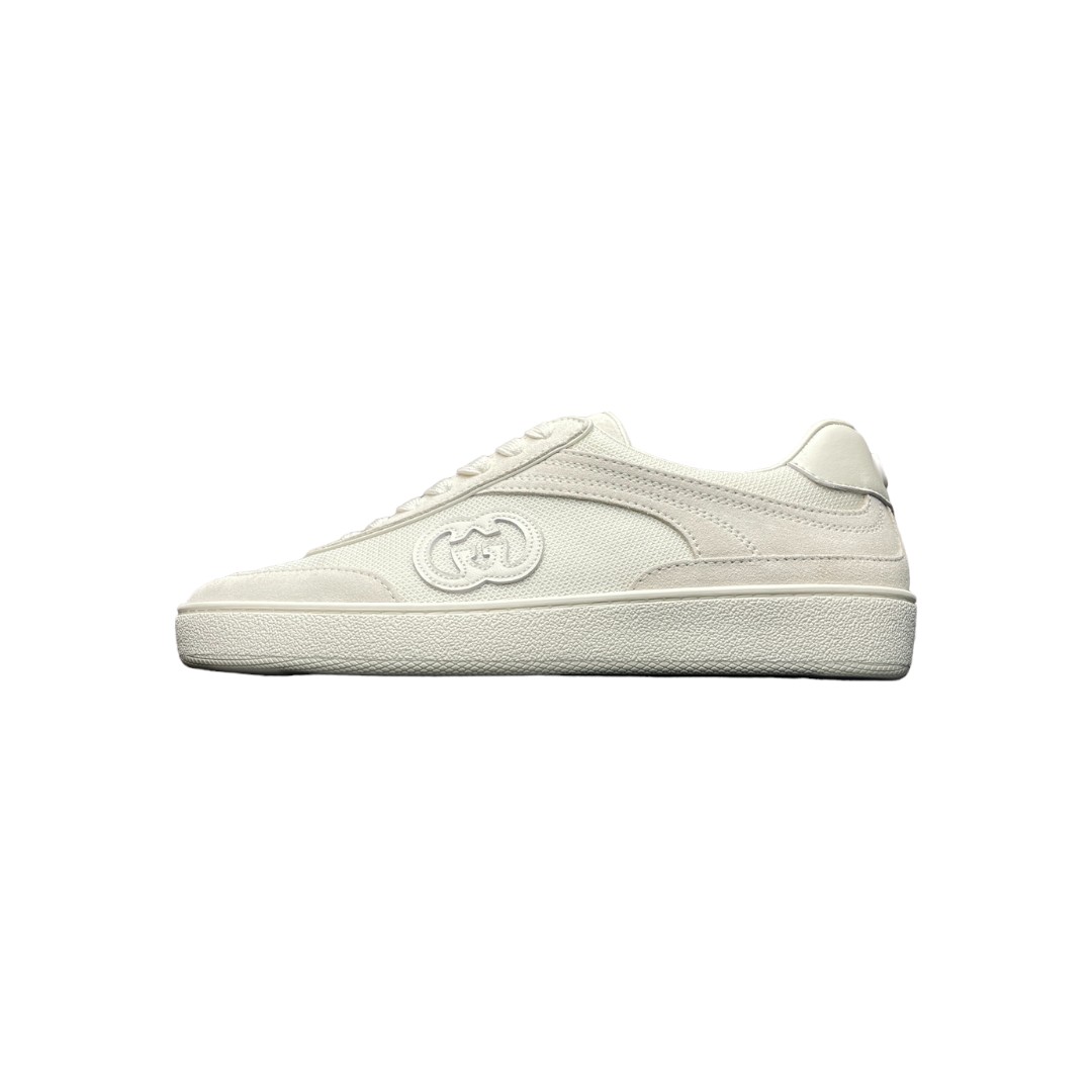 Gucci Interlocking G Sneaker in White Suede、mysite、Cacoeks