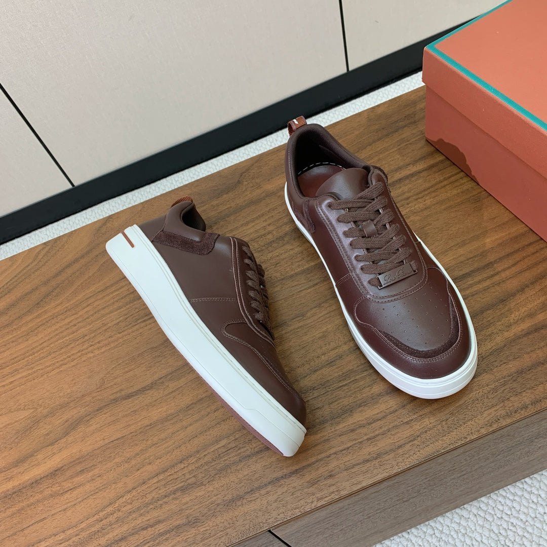 LP SNEAKERS IN AUBURN BROWN CALFSKIN WHITE SOLE、mysite、Cacoeks
