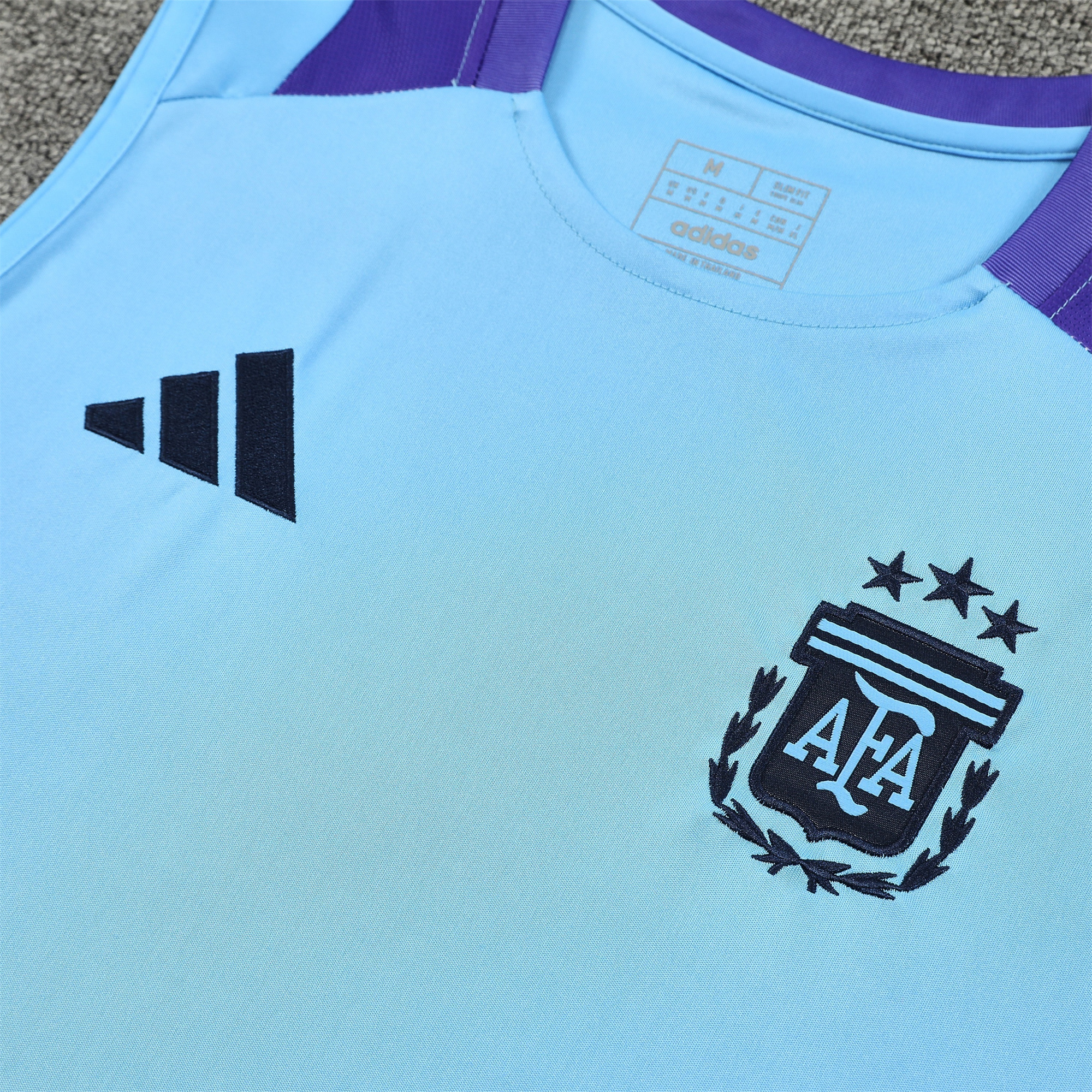 ManixJersey.com | Argentina 24-25 Vest Training Set - Blue Vest & Deep Blue Shorts -Customize Name, Number and Patch | Worldwide Shipping