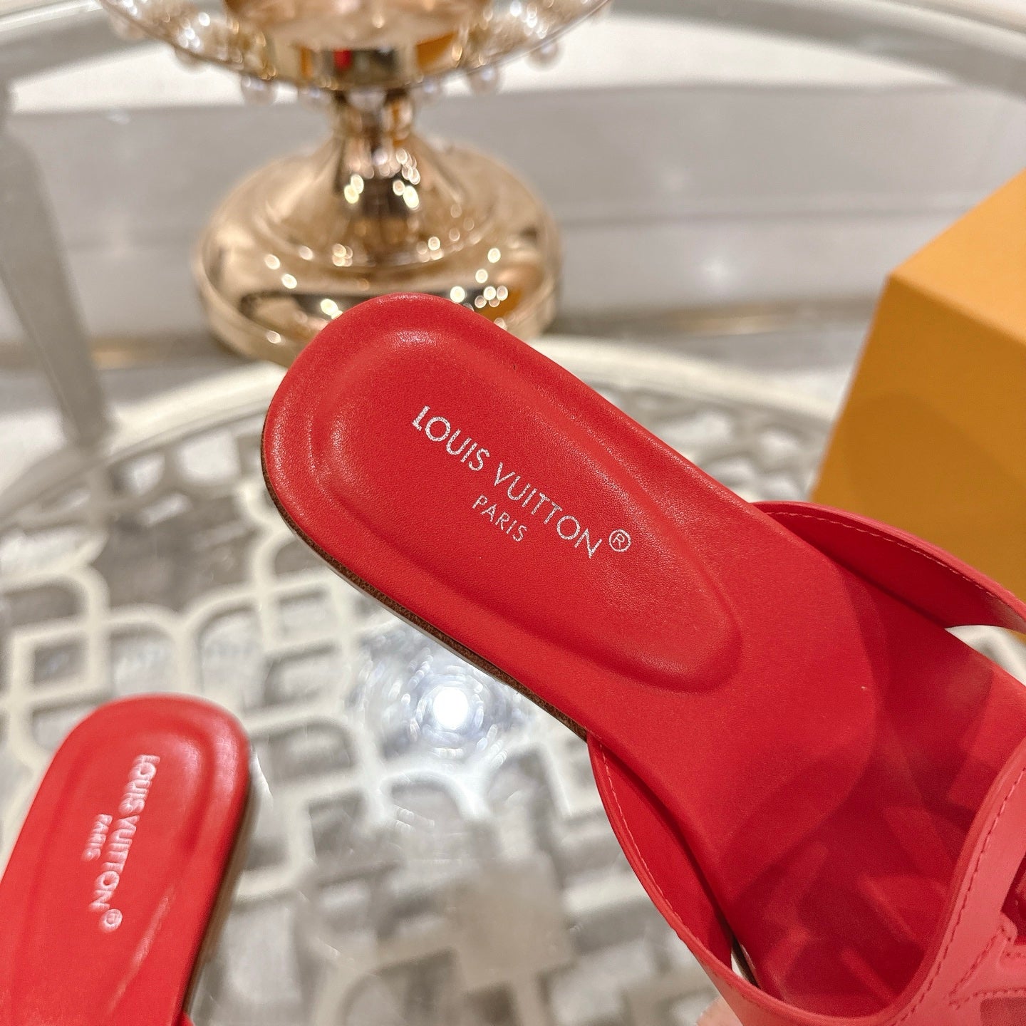 ISOLA FLAT SLIDE IN CHERRY RED CALFSKIN、mysite、Cacoeks