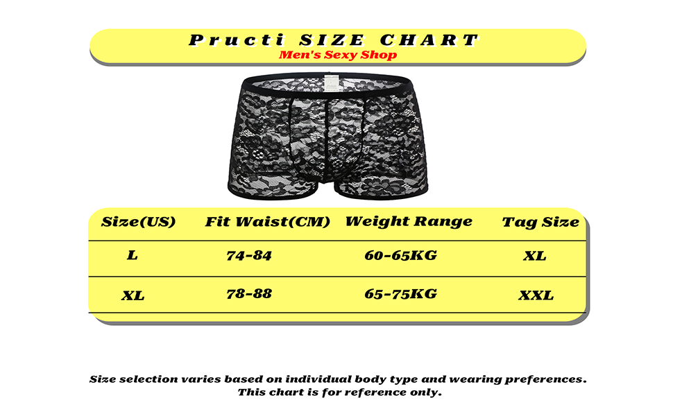 Pructi Men&#39;s Lace Sexy Boxer Briefs