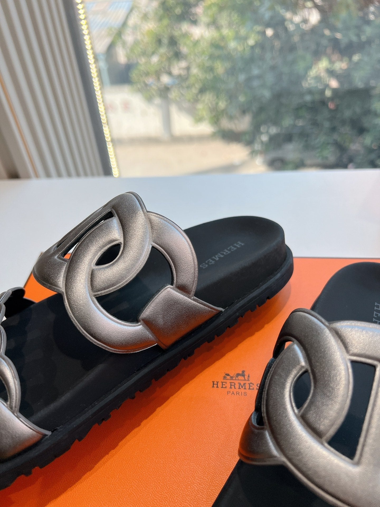 EXTRA SANDAL IN SILVER CALFSKIN、mysite、Cacoeks