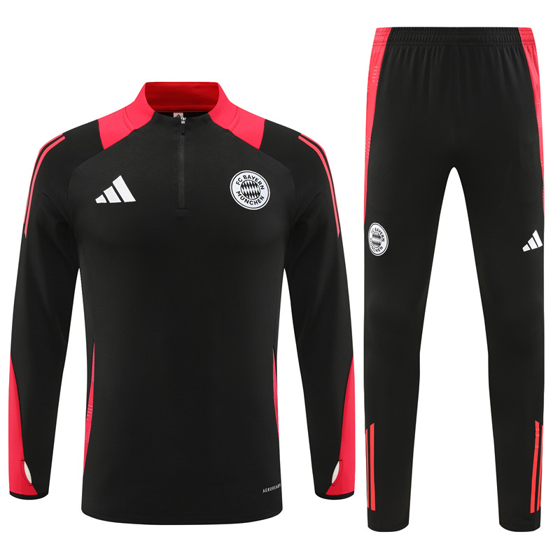Higojerseys-Bayern Munich 24-25 Kids Long Sleeve Training Set - Black