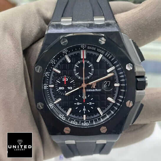 AP Royal Oak Offshore Carbon Black Dial Replica on the hand