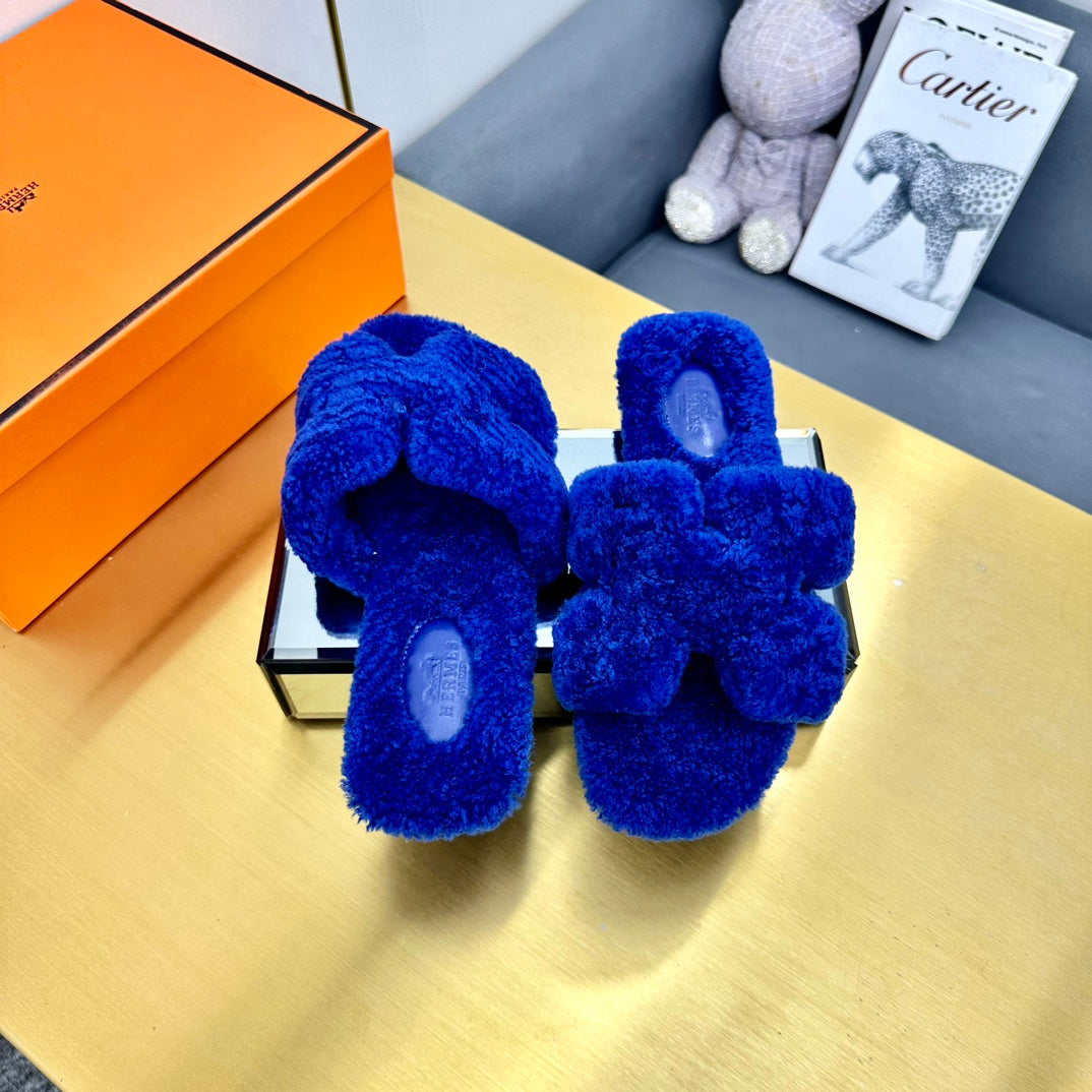 0RAN SHEARLING SANDALS INDIGO BLUE、mysite、Cacoeks