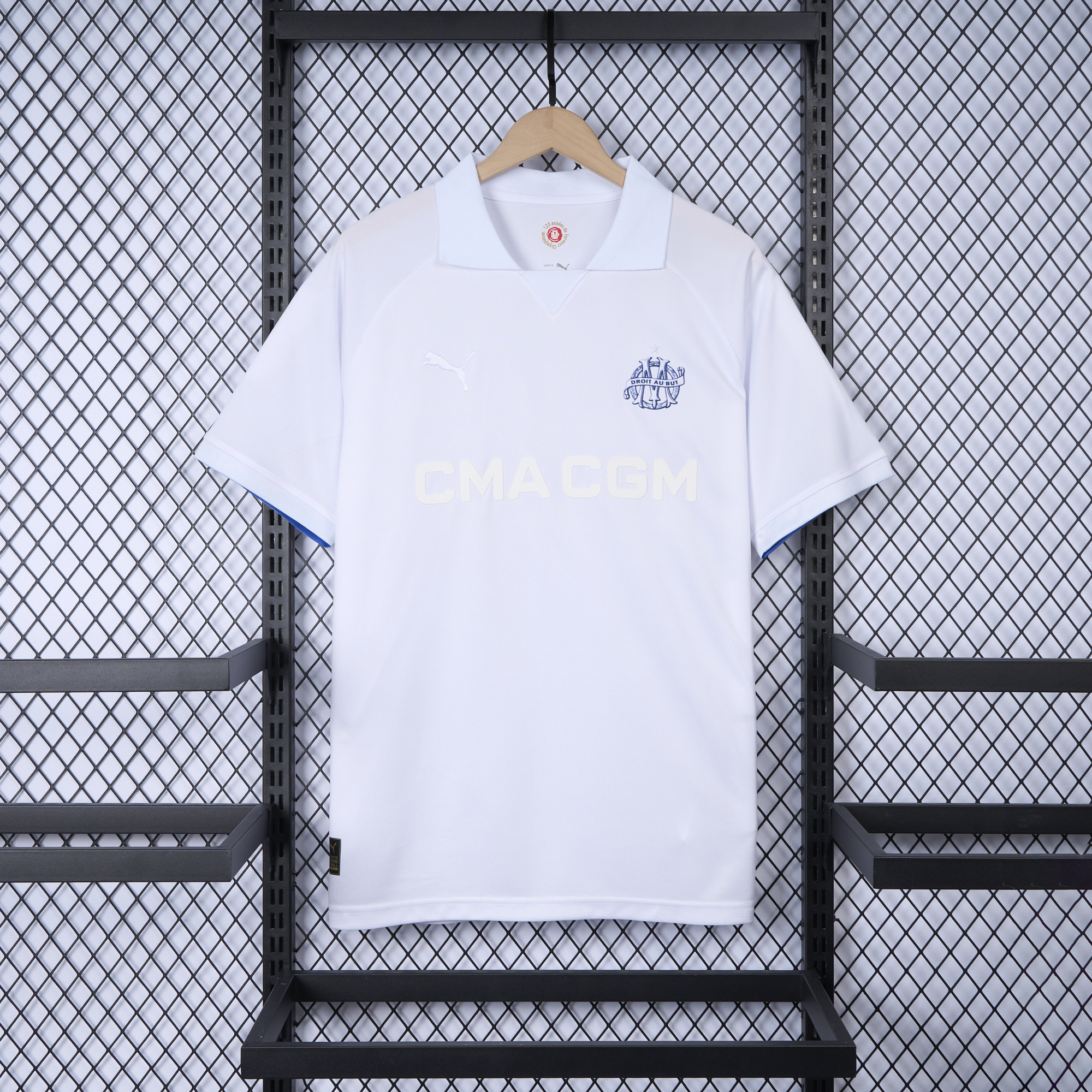 ManixJersey.com | Marseille 24-25 125th Anniversary White Jersey - Fans Version -Customize Name, Number and Patch | Worldwide Shipping