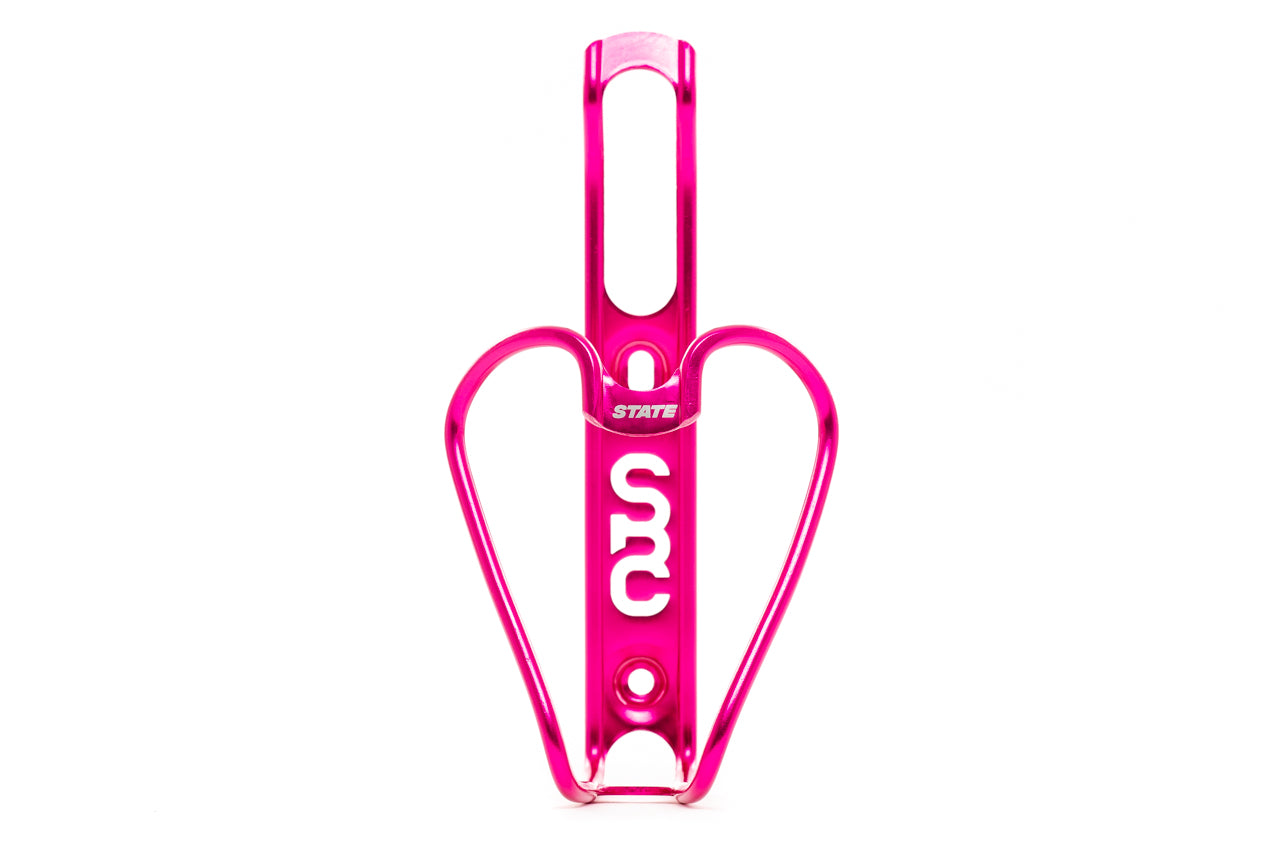 State Bicycle Co. Monogram 6061 Aluminum Anodized Bottle Cage - Pink、mySite、bearsvspackers