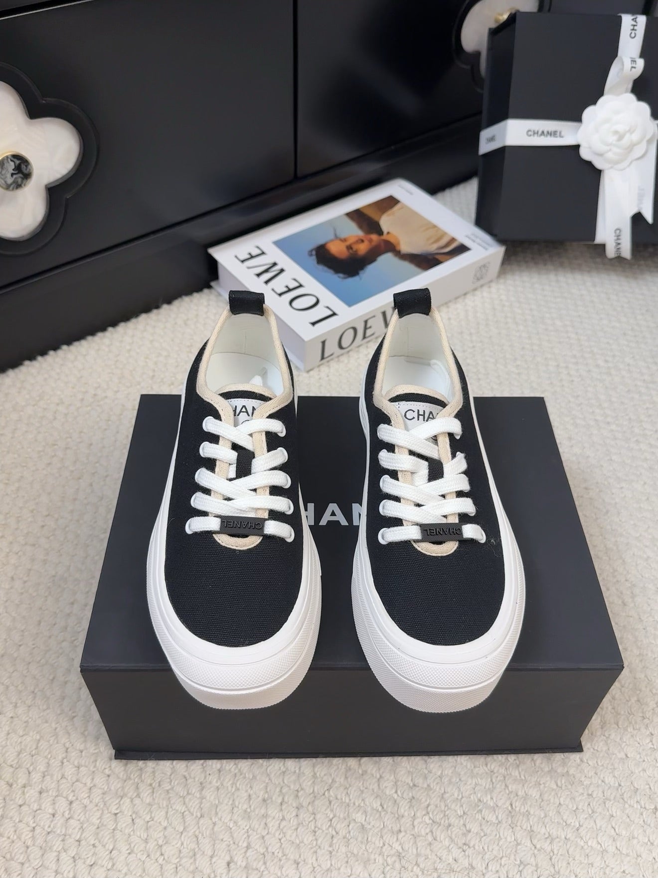 TRAINERS SHOES IN BLACK FABRIC、mysite、Cacoeks