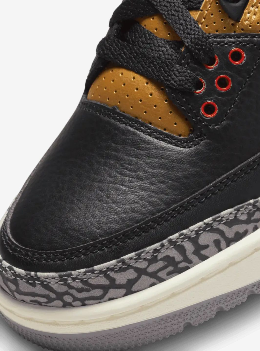 Air Jordan 3 Retro Black Cement Gold、JORDAN、Cacoeks