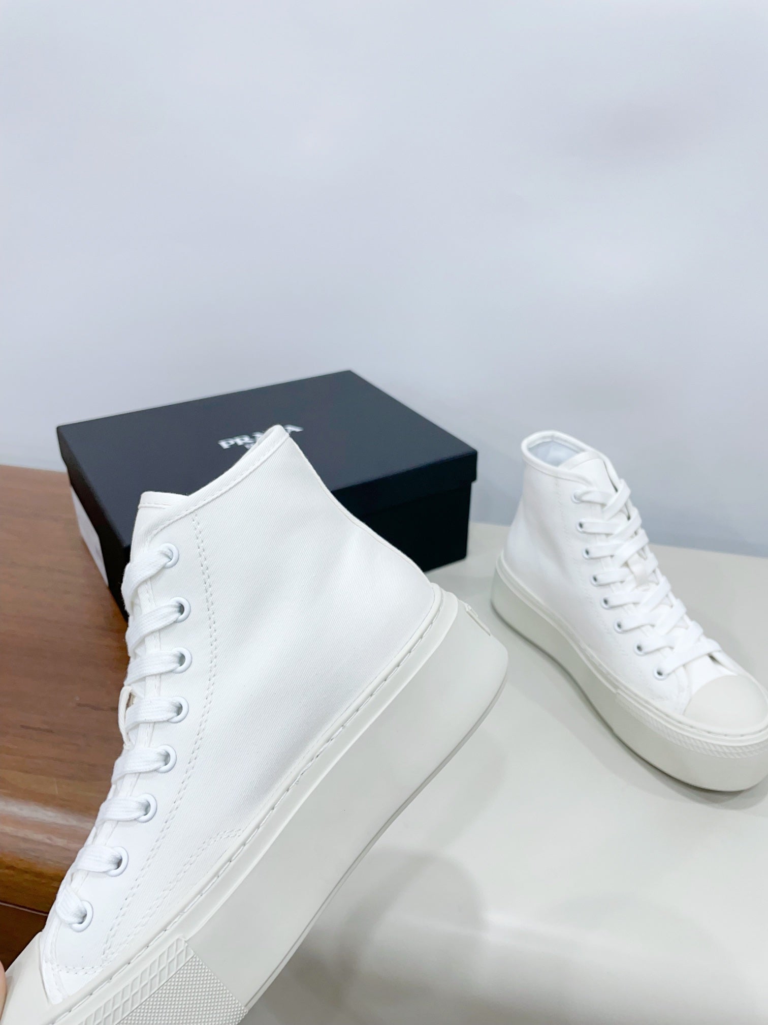 HIGH-TOP SEANKERS IN WHITE CANVAS、mysite、Cacoeks