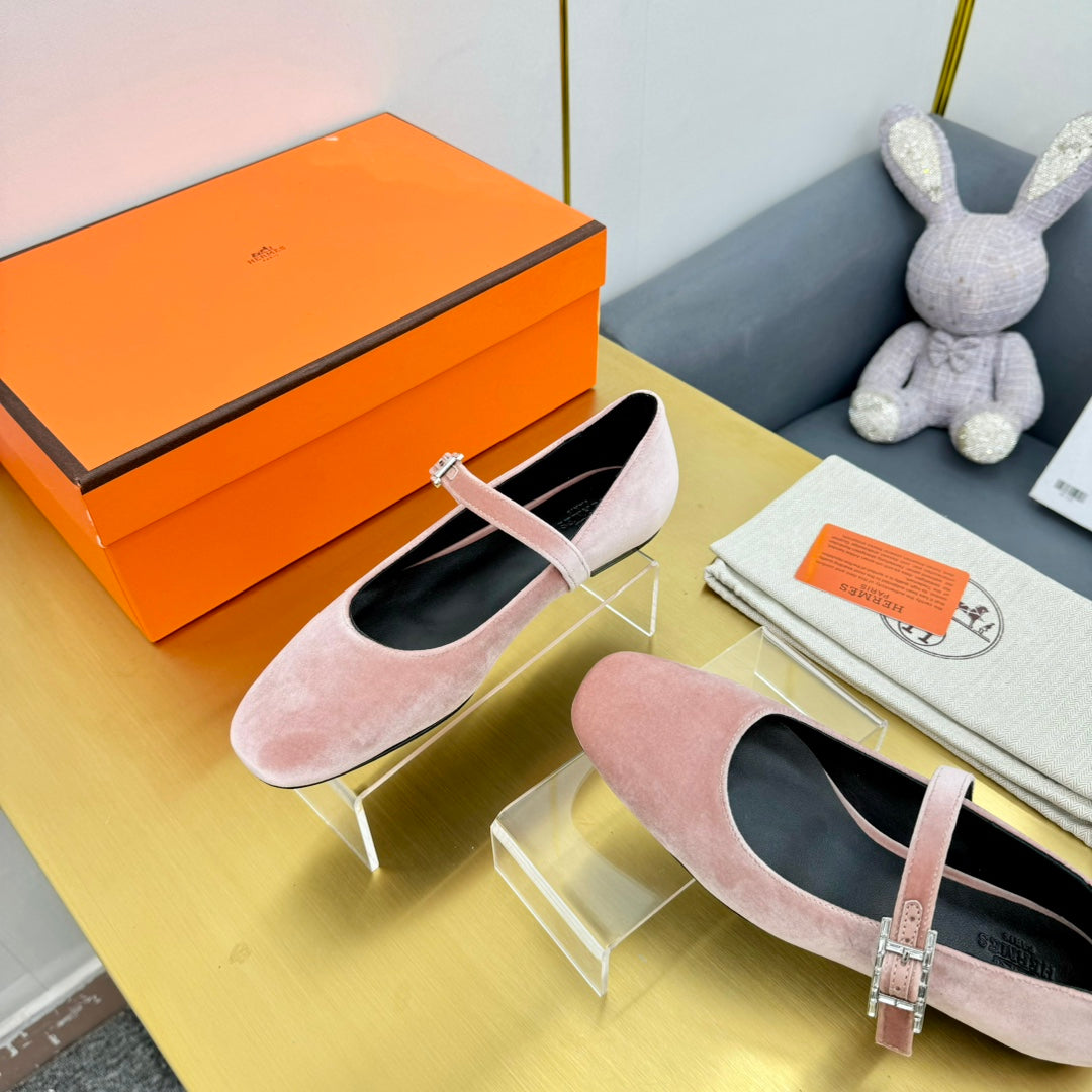 HM BALLET FLATS IN LIGHT PINK SUEDE、mysite、Cacoeks