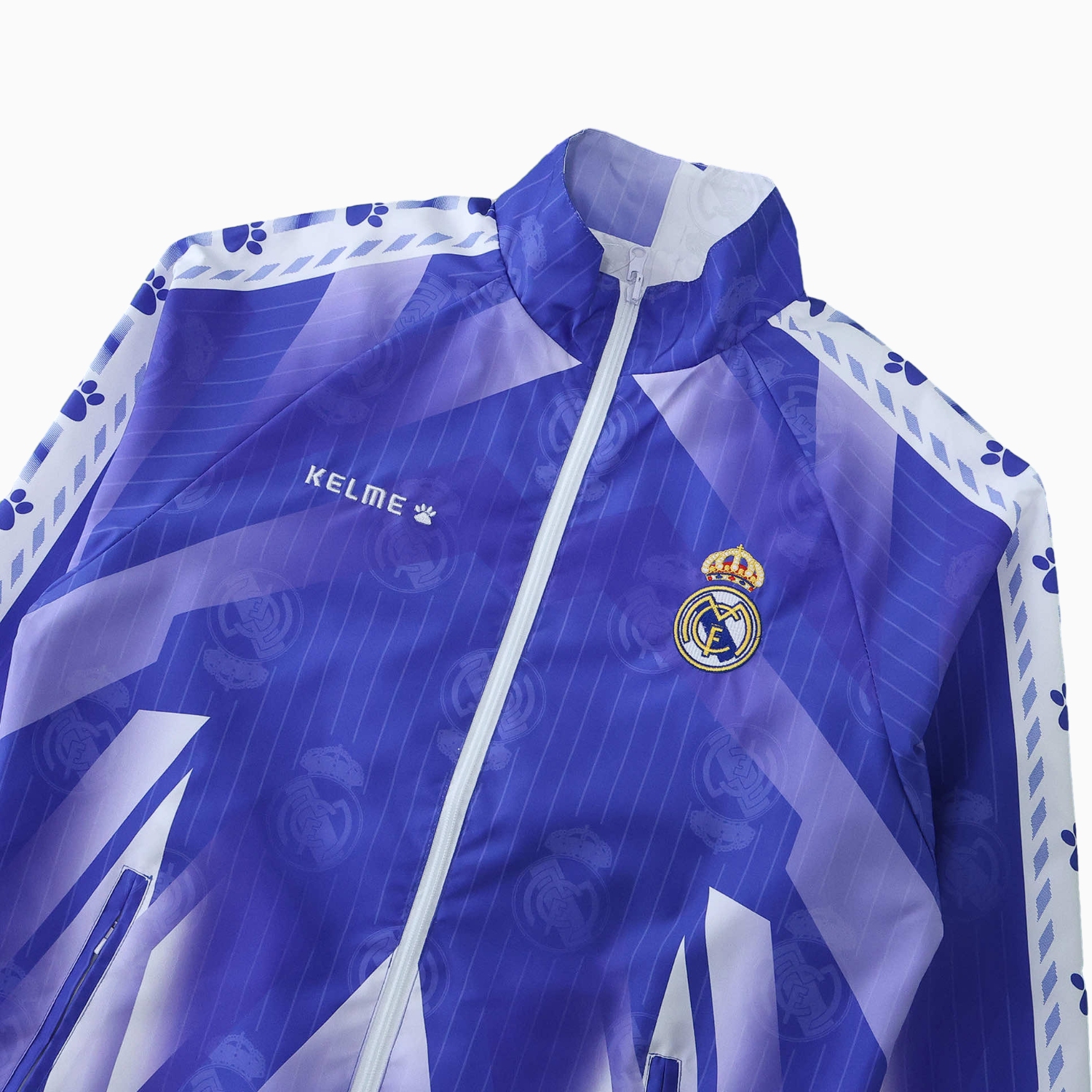 Funinjersey-Retro Real Madrid 1996-97 Double Sided Reversible Windbreaker - Blue & Green