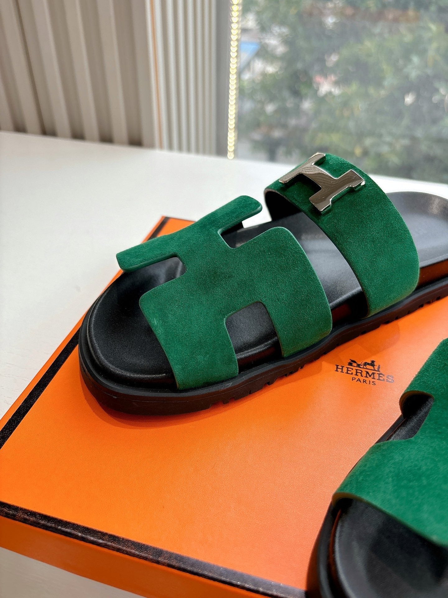 CHYPRE SANDAL IN PINE GREEN SUEDE、mysite、Cacoeks