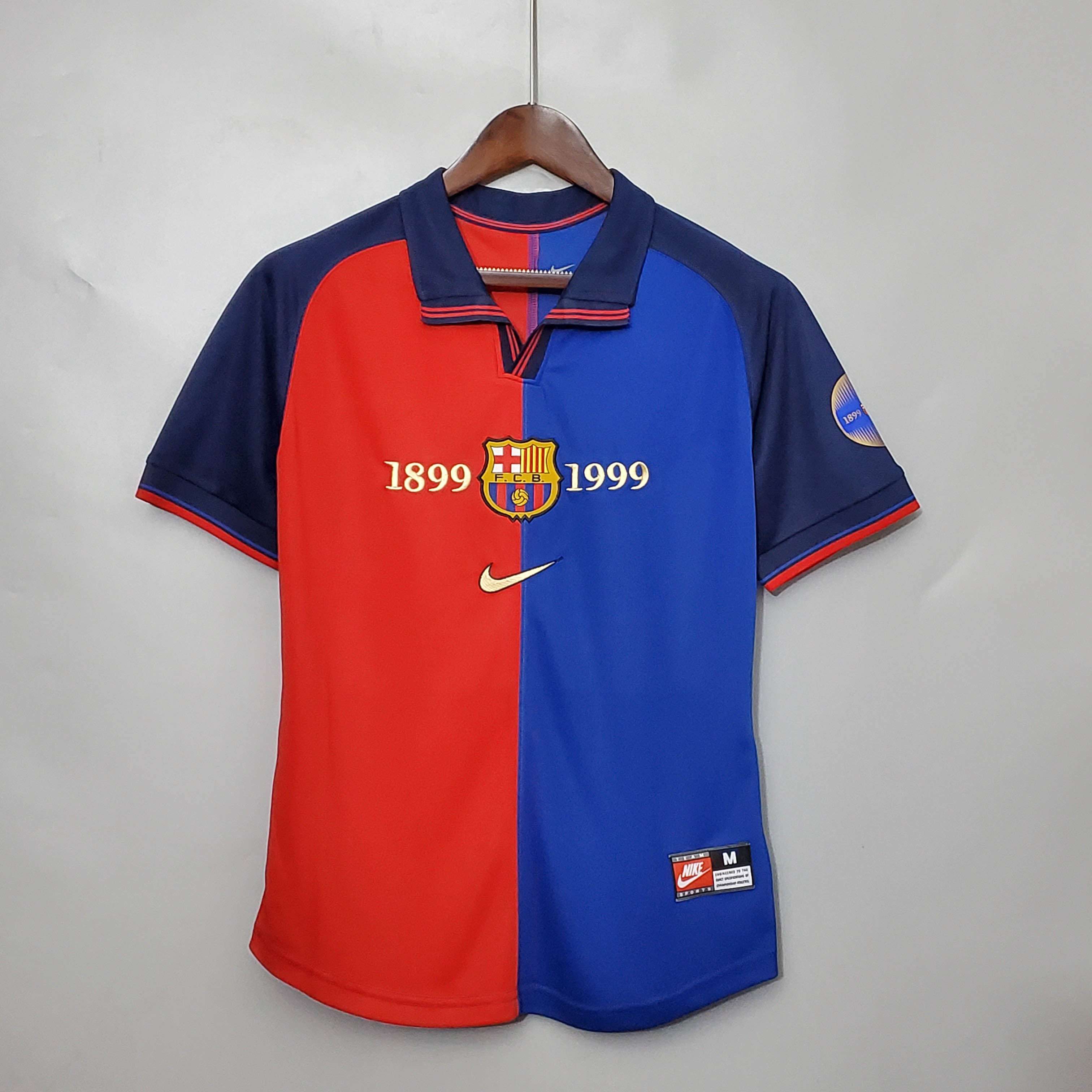 1999/2000 Retro Barcelona Home 100th Anniversary Version Football Shirt-mysite Custom Football Kit- Nextkits