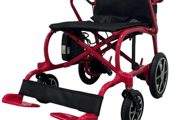 Helium Power Wheelchair with joystick control for smooth navigation.