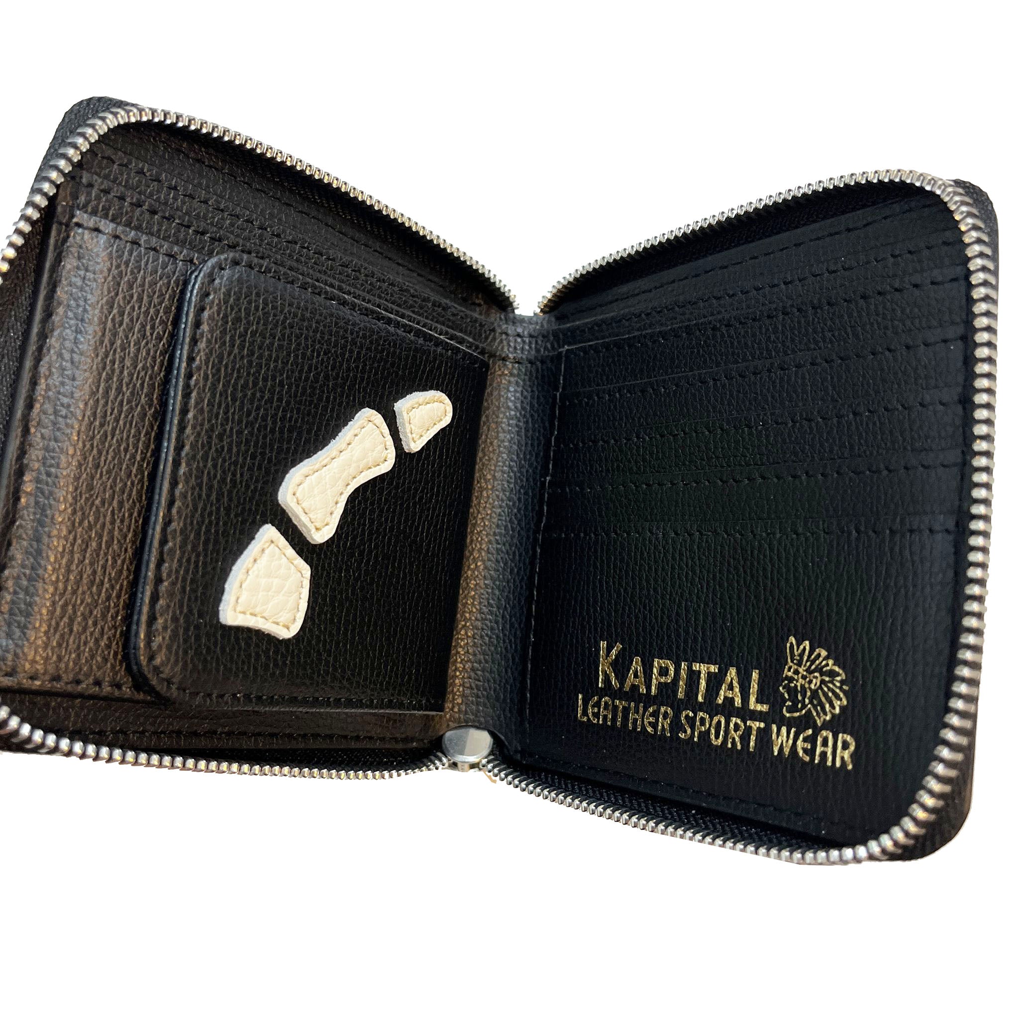 KAPITAL THUMBS UP BONE HAND ZIP WALLET  K2503XG522   Black 