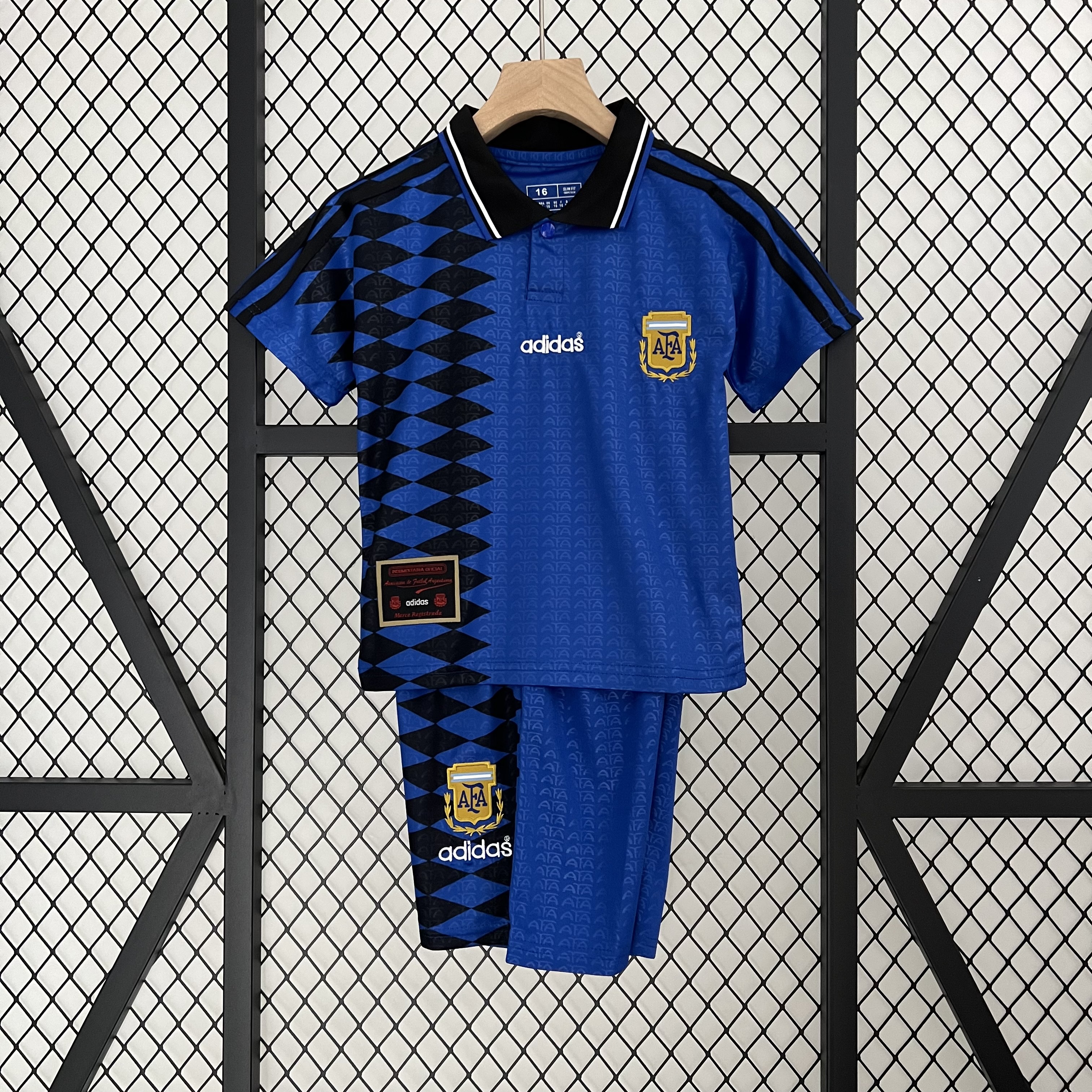 Higojerseys-Retro Argentina 1994 Away Stadium Kids Kit