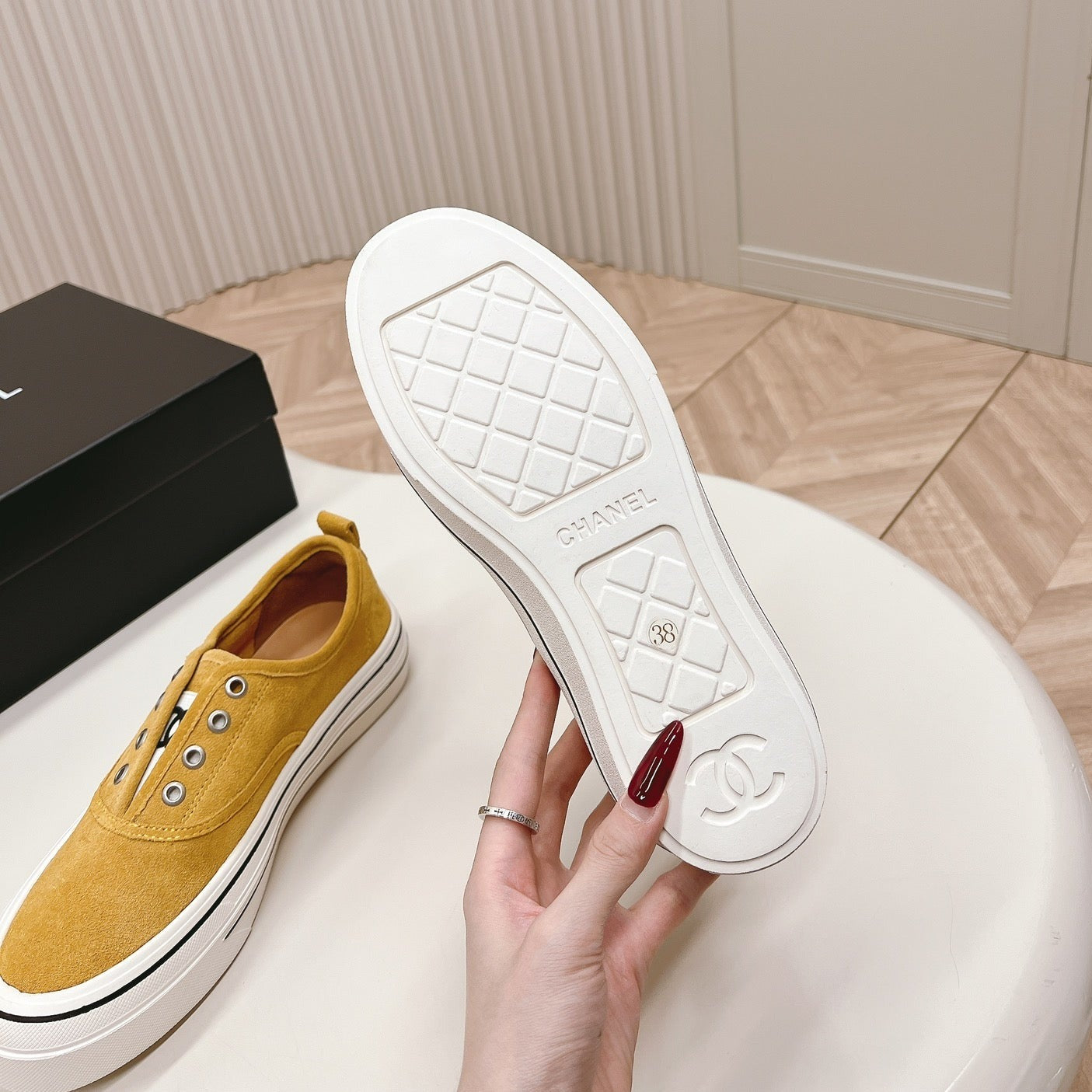 Double C Platform Biscuit Shoes Fabric Amber Yellow、mysite、Cacoeks