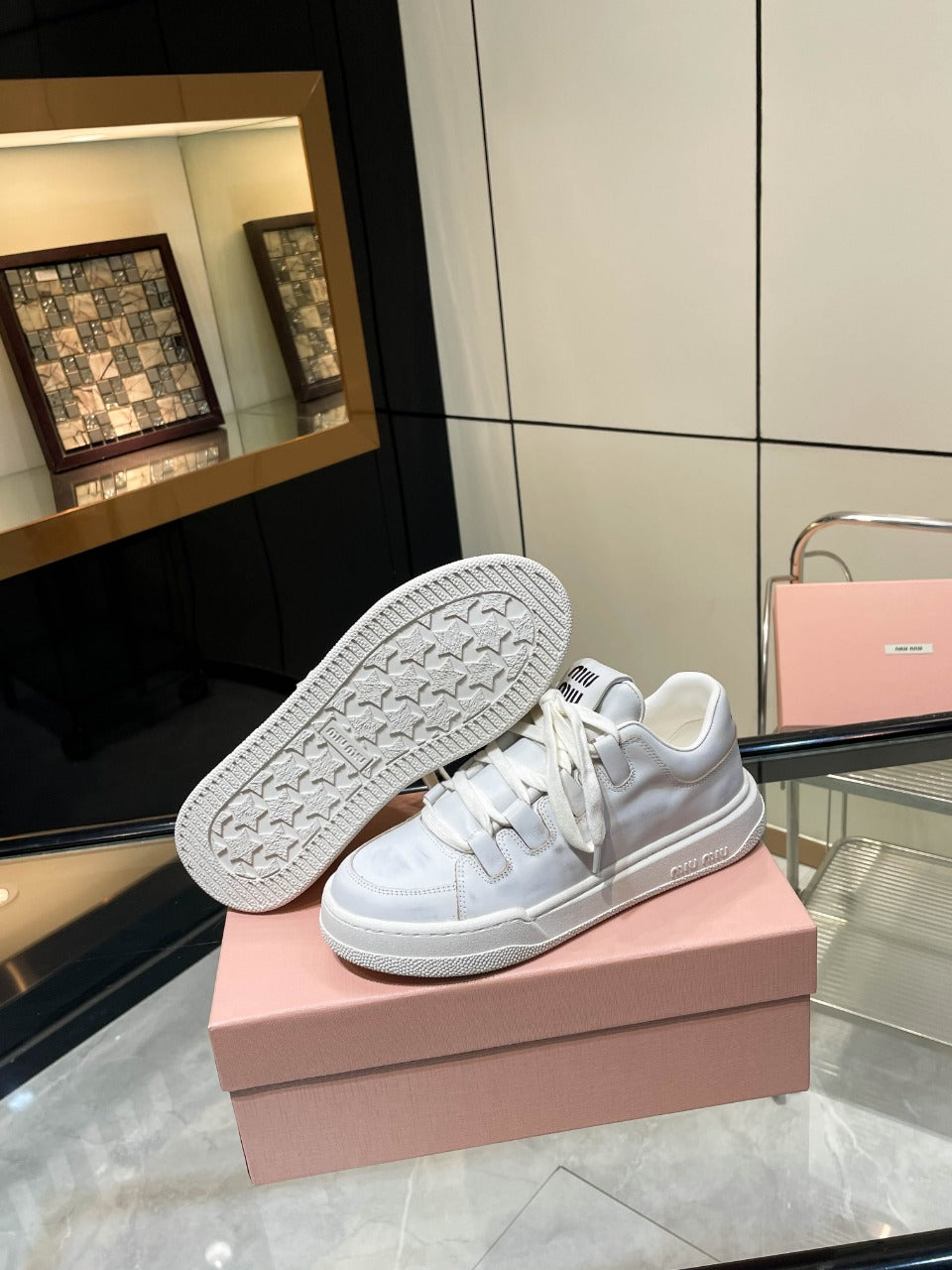 SKATEBOARD SNEAKERS IN OFF WHITE BLEACHED CALFSKIN、mysite、Cacoeks