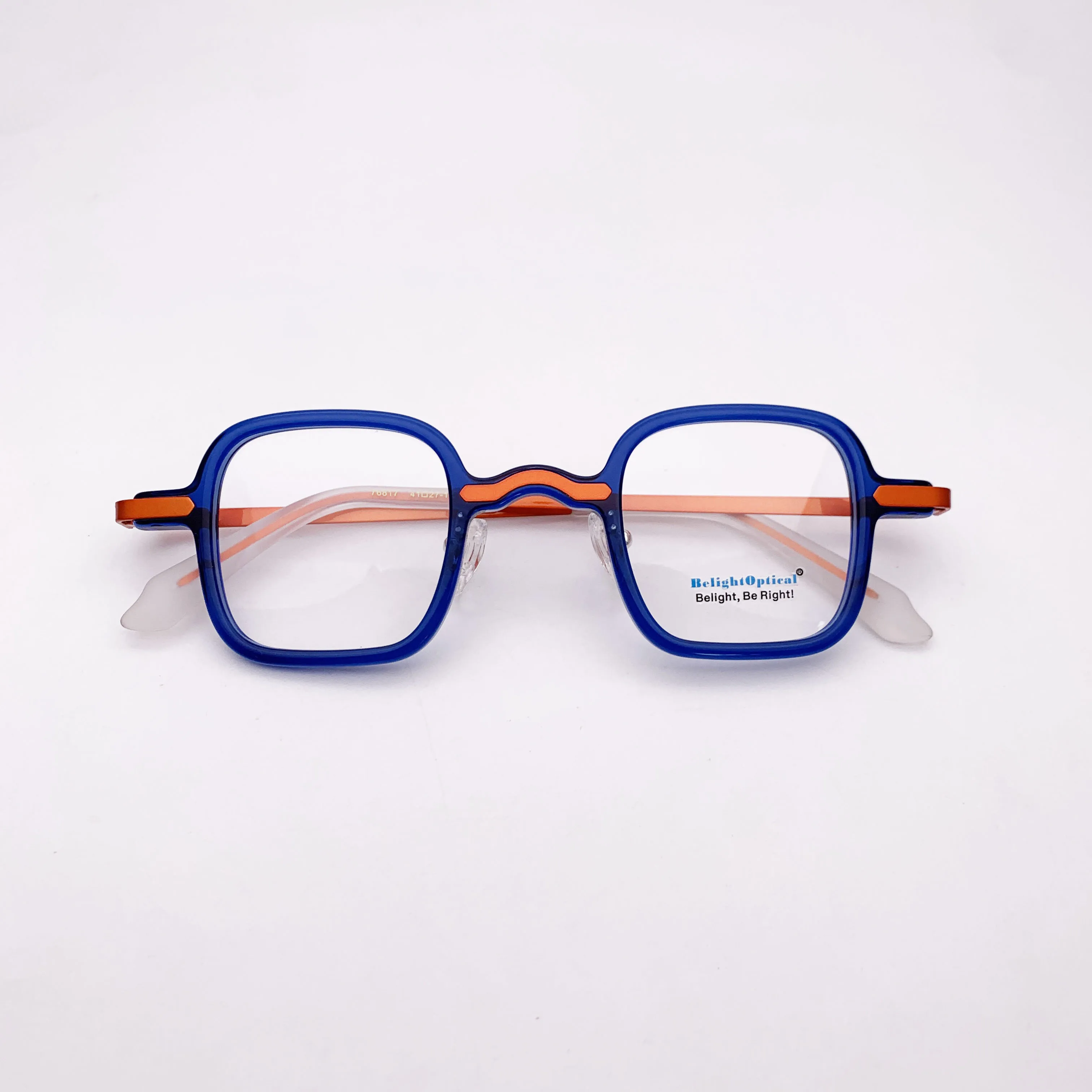 Fancy Colorful Vintage Combine Color  Square Shape Optical Glasses Spectacle Frame Prescritpion Lens Women Style 76817