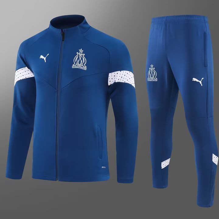 2023/2024 Olympique de Marseille Long Zip Jacket Dark Blue Football Jersey Set:football jersey mysite: unitedjerseyfootball 邓江浪:football