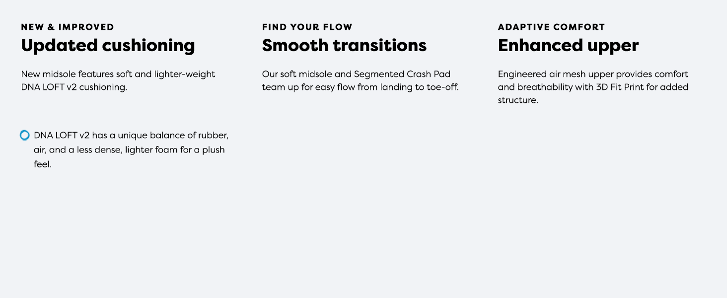 in depth product feature descriptions of shoe
