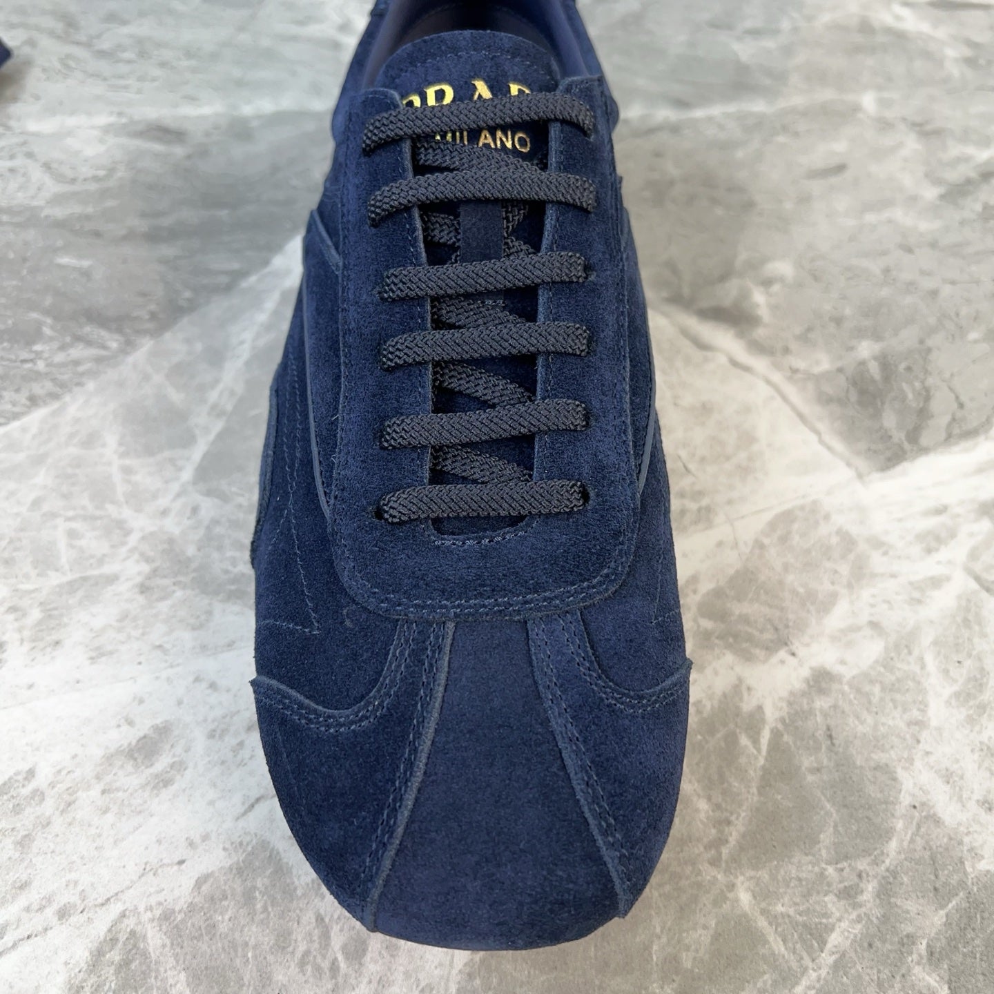 PRADA 25S MONTECARLO ANTIQUED SNEAKERS IN NAVY BLUE SUEDE、mysite、Cacoeks