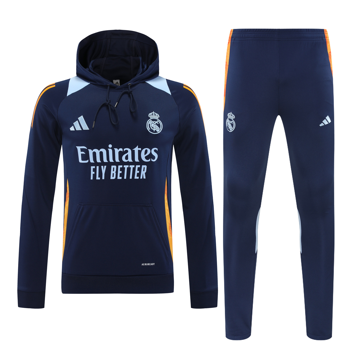 JerseysGala.com | Real Madrid 24-25 Training Hoodie Set - Royal Blue Hoodie and Pants -Customize Name, Number and Patch | Worldwide Shipping