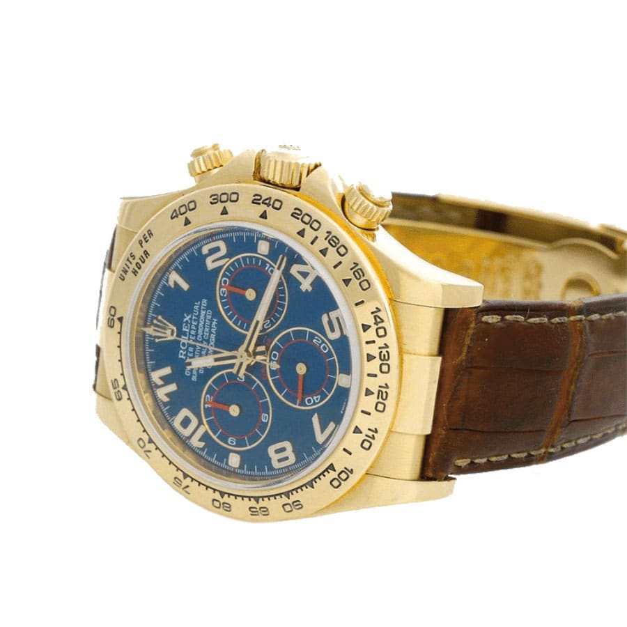 Rolex Cosmograph Daytona 116518 Yellow Gold Blue Dial 40mm Mens Replica Watch-fasswatch