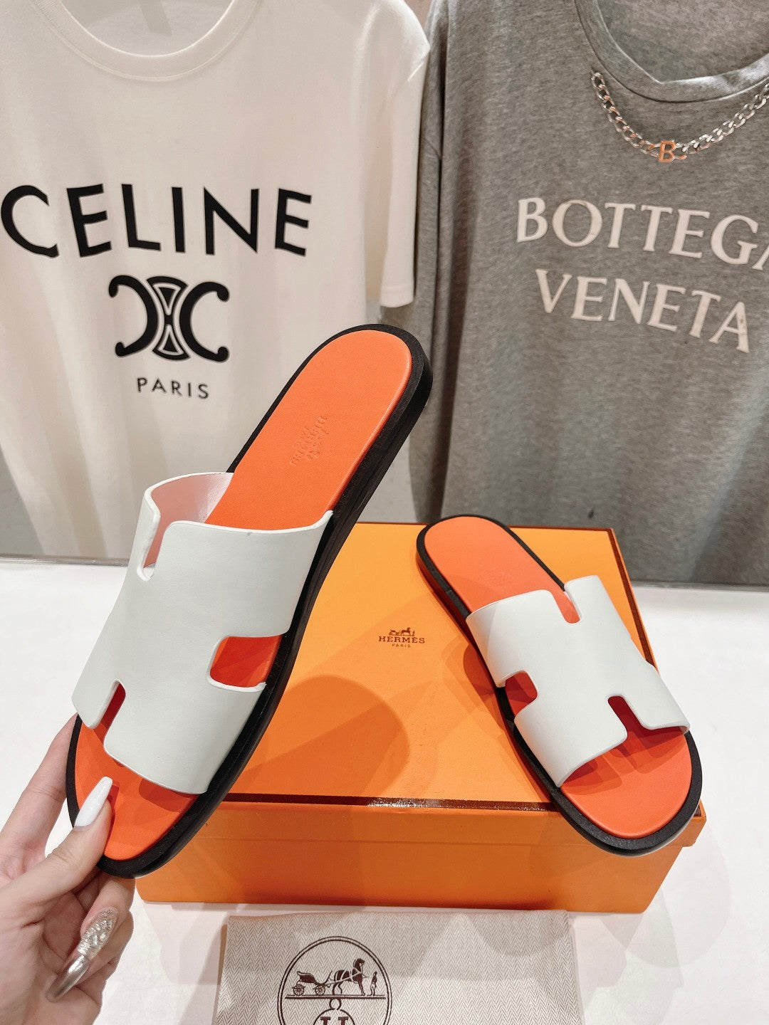 IZMIR SANDAL LIGHT ORANGE MIX WHITE LAMBSKIN、mysite、Cacoeks