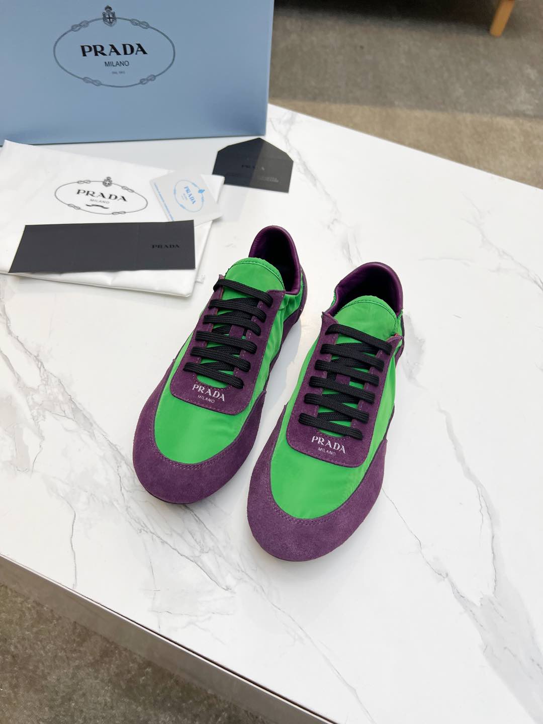 COLLAPSE SNEAKERS IN PURPLE SUEDE AND GREEN NYLON、mysite、Cacoeks