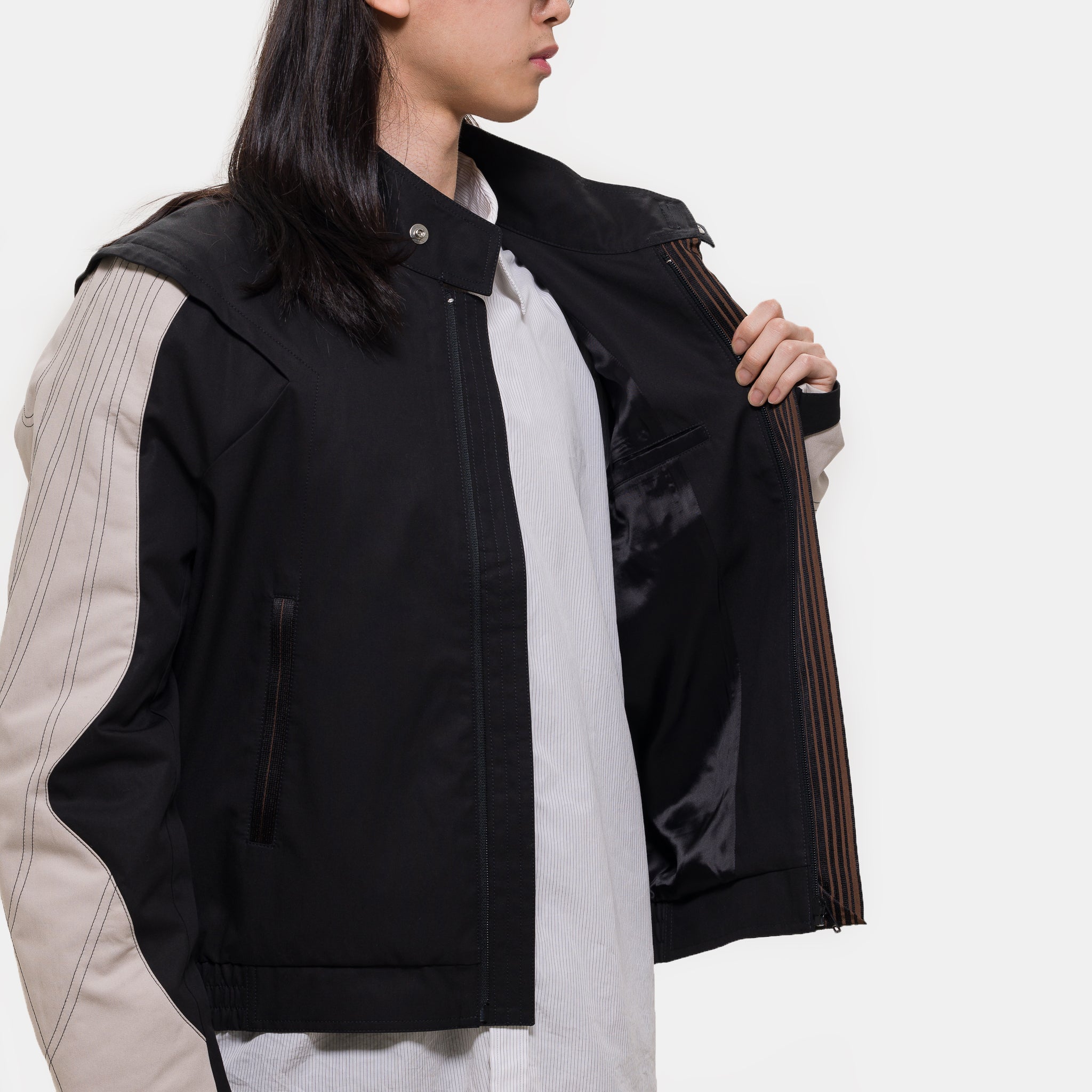 Solix Jacket in Black Sable/Seedpearl