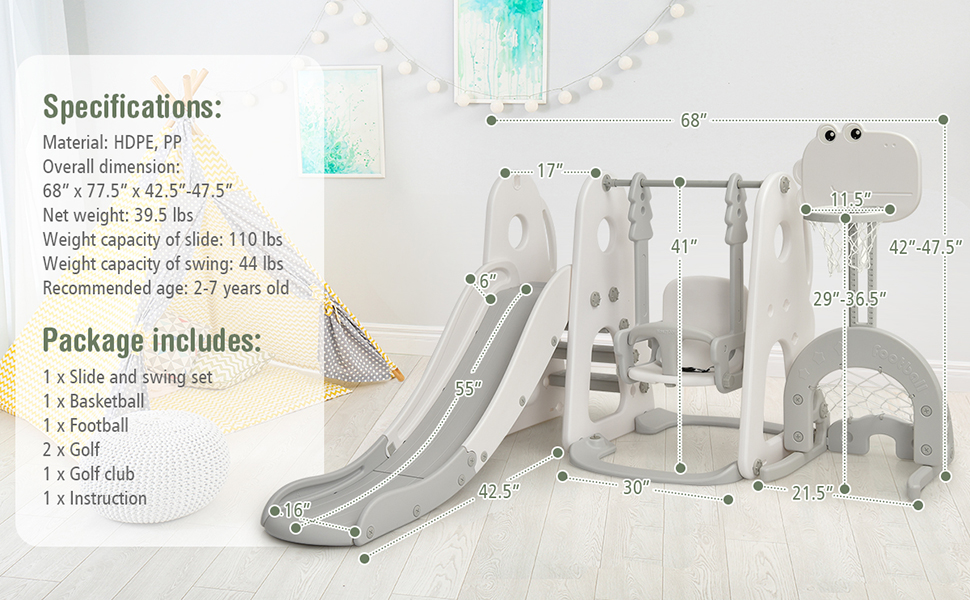 toddler swing and slide