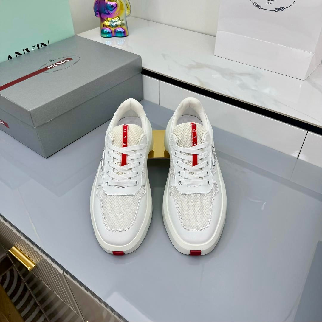 PRADA 25S SNEAKERS IN WHITE CALFSKIN、mysite、Cacoeks