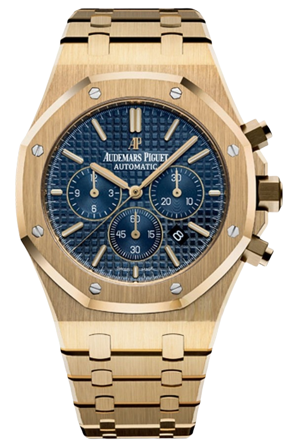 Audemars Piguet Royal Oak 26320BA.OO.1220BA.02 Super Clone Watch – 41mm Yellow Gold Blue Dial Chronograph Replica