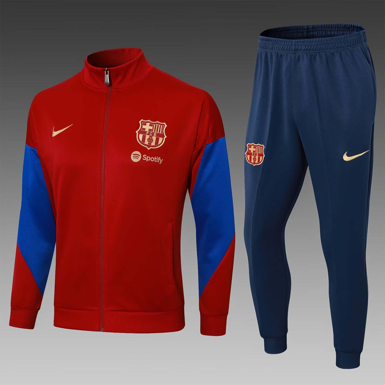 2024/2025 Barcelona Long Zipped Jacket Red Jersey Set:football jersey mysite: unitedjerseyfootball 邓江浪:football