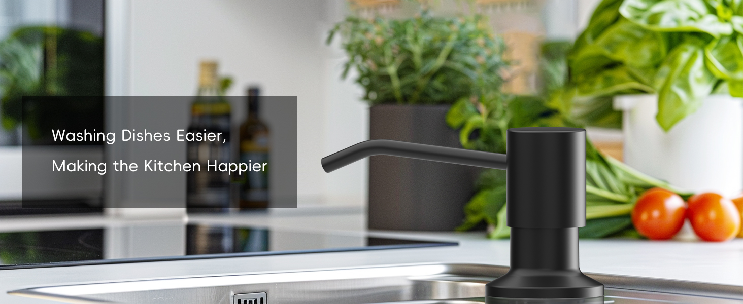 APPASO Black Touchless Kitchen Faucet with Soap Dispenser