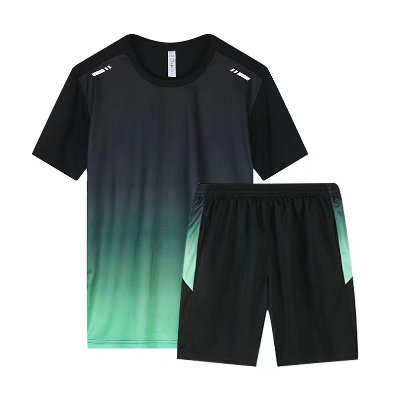 2023 Men's Quick Dry Sportswear Tracksuit Gym Breathable Football Clothing Fitness Running Set Athletic Wear T Shirts and Pants