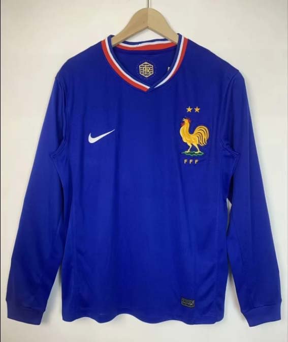 2024 Long Sleeve France Home Football Shirt-mysite Custom Football Kit- Nextkits