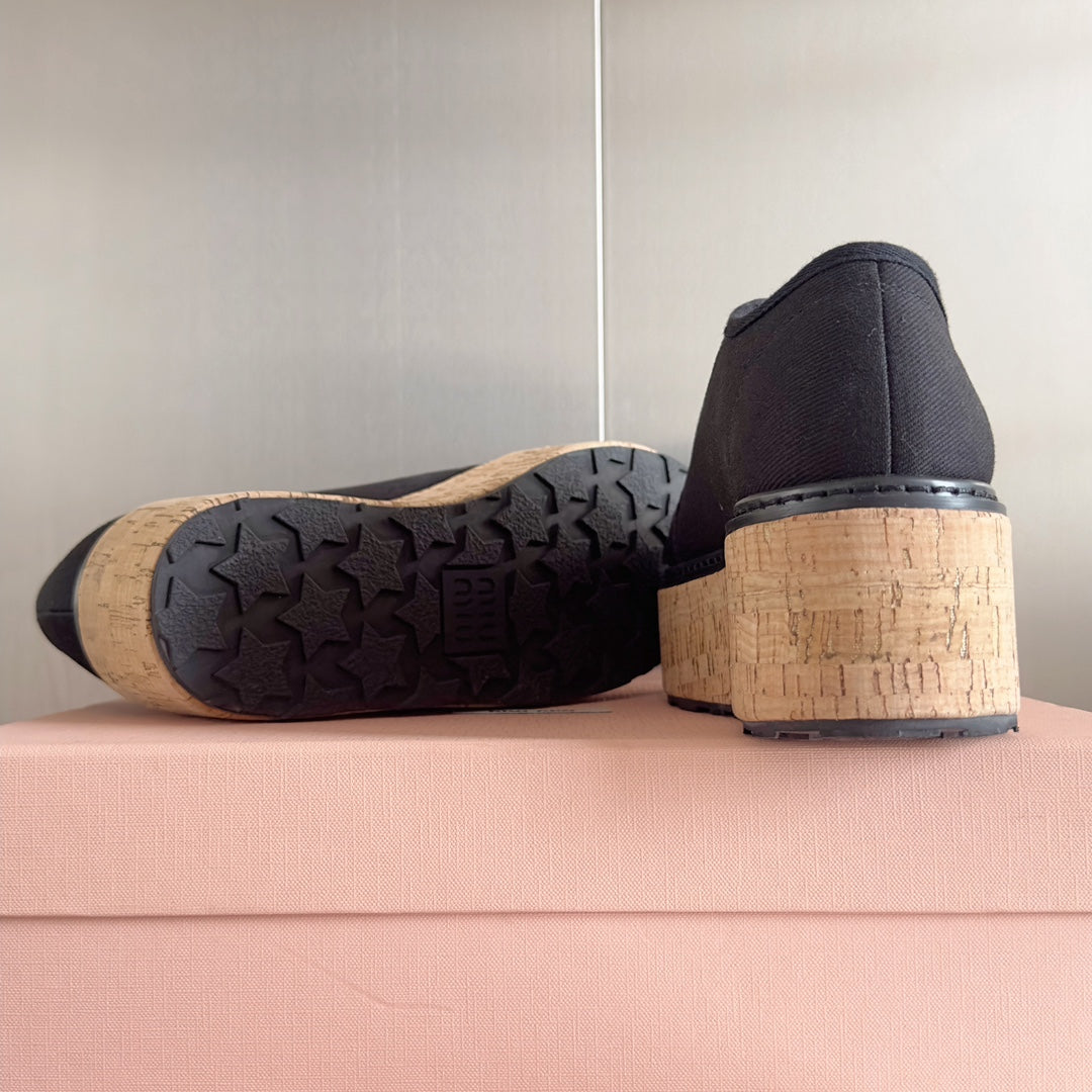 Lace - up Platform Shoes Black Canvas、mysite、Cacoeks