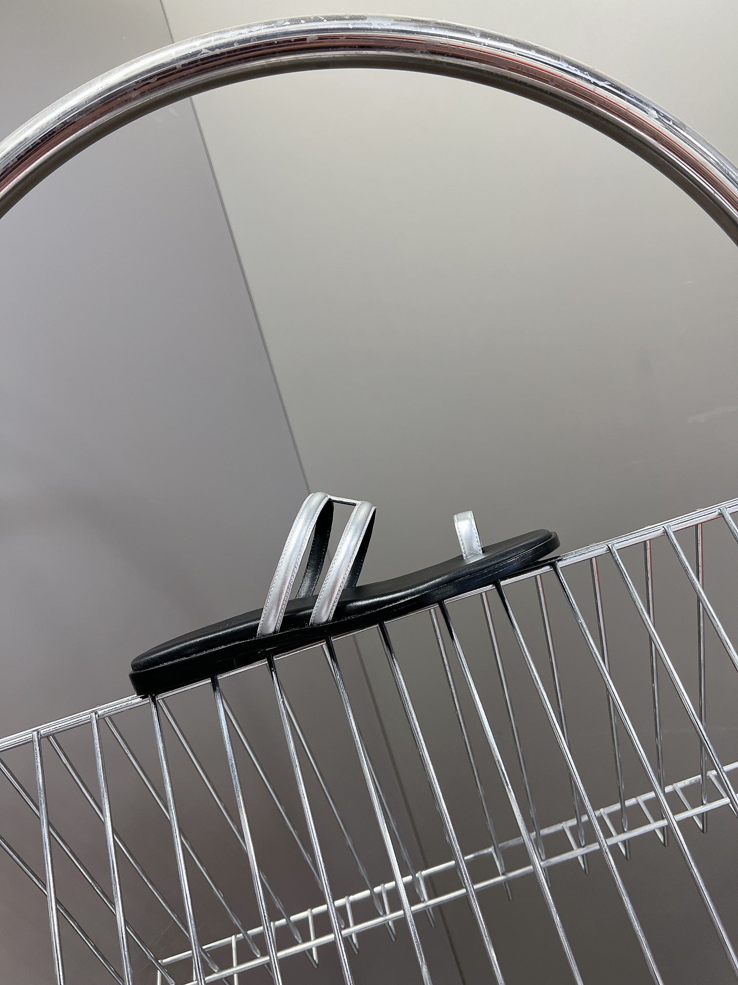 Georgia Sandals Silver Black Calfskin、mysite、Cacoeks