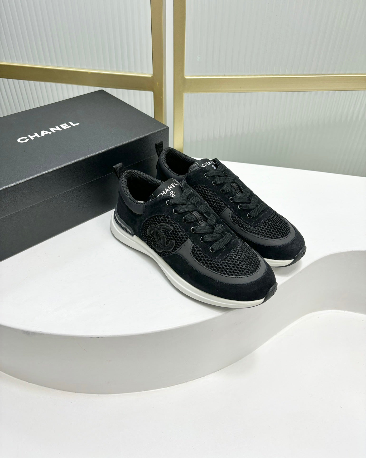 SNEAKER IN BLACK SUEDE AND BREATHABLE MESH、mysite、Cacoeks