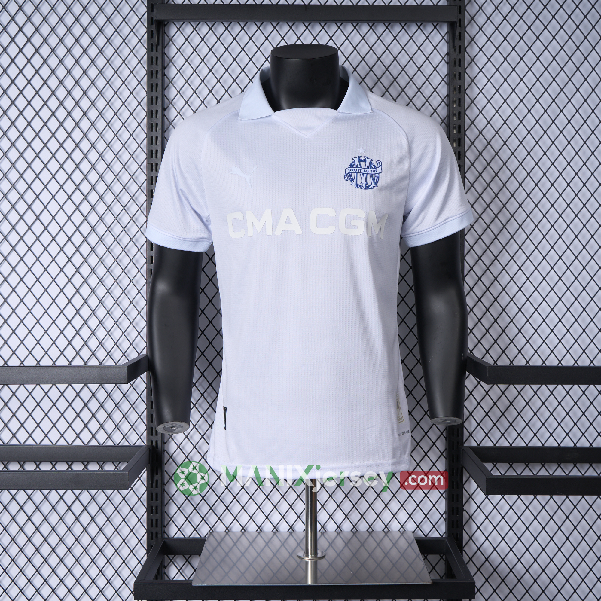 ManixJersey.com | Marseille 24-25 125th Anniversary White Jersey - Player Version -Customize Name, Number and Patch | Worldwide Shipping