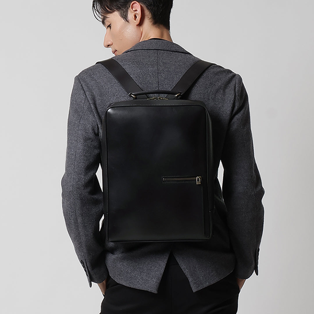 Antique Square Backpack with Suit Styling Images