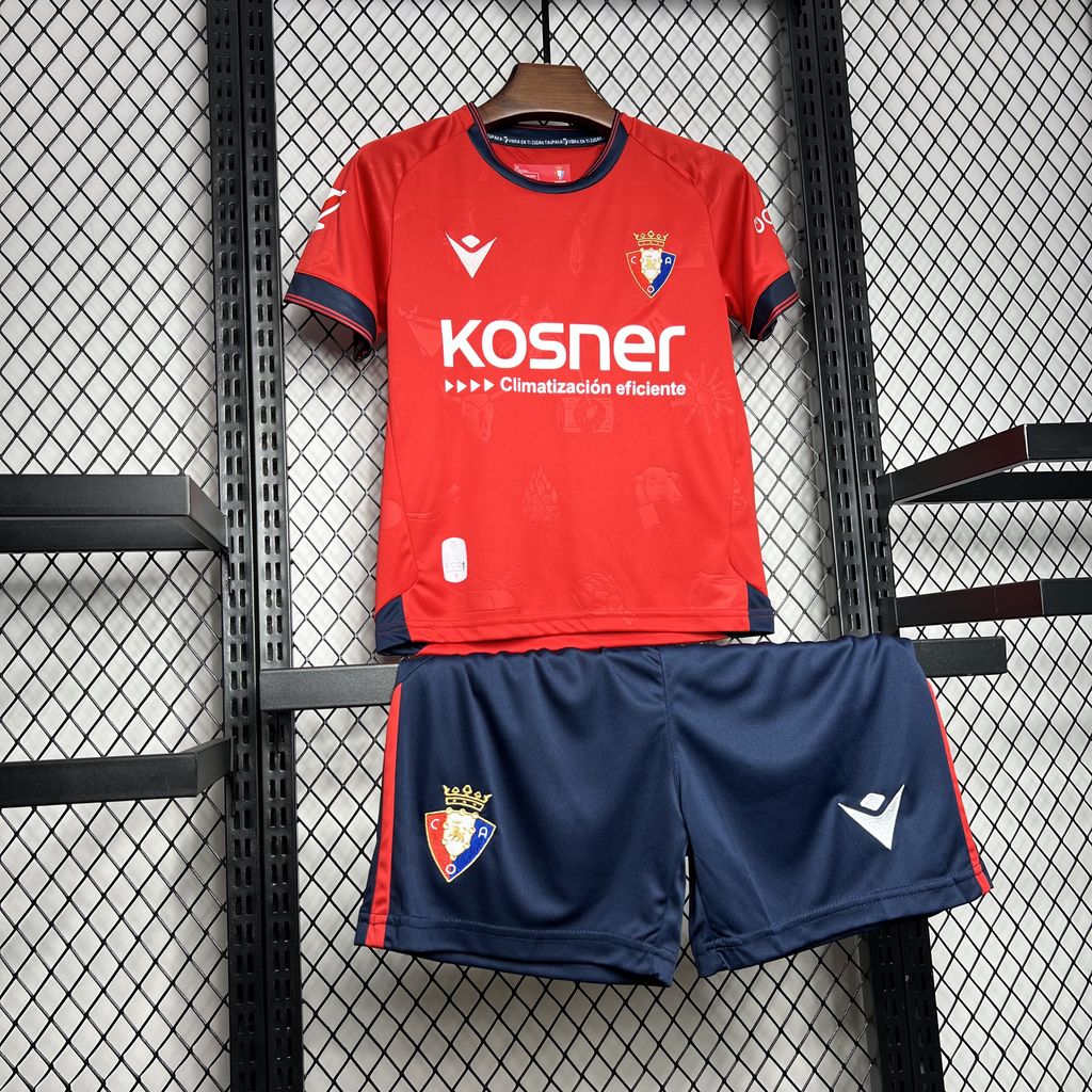 ManixJersey.com | Osasuna 24-25 Home Stadium Kids Kit -Customize Name, Number and Patch | Worldwide Shipping